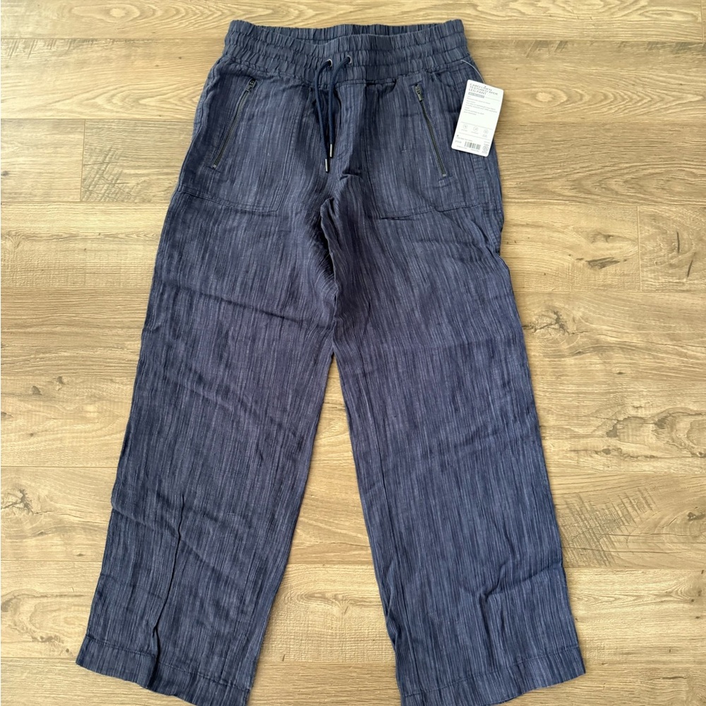 Athleta Indigo Wide Leg Linen Pants